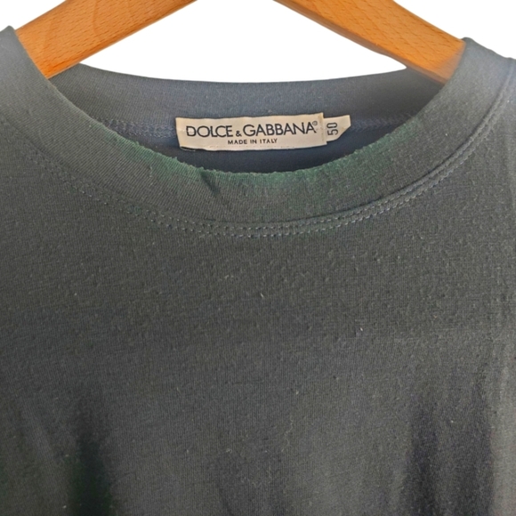 Dolce & Gabbana Men's Cotton Long Sleeve Tee. Black. SIZE 50 - Picture 2 of 9